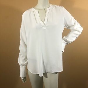 “NEW” JOIE V-Neck Button‎ Sleeve Tunic Blouse Sz Small